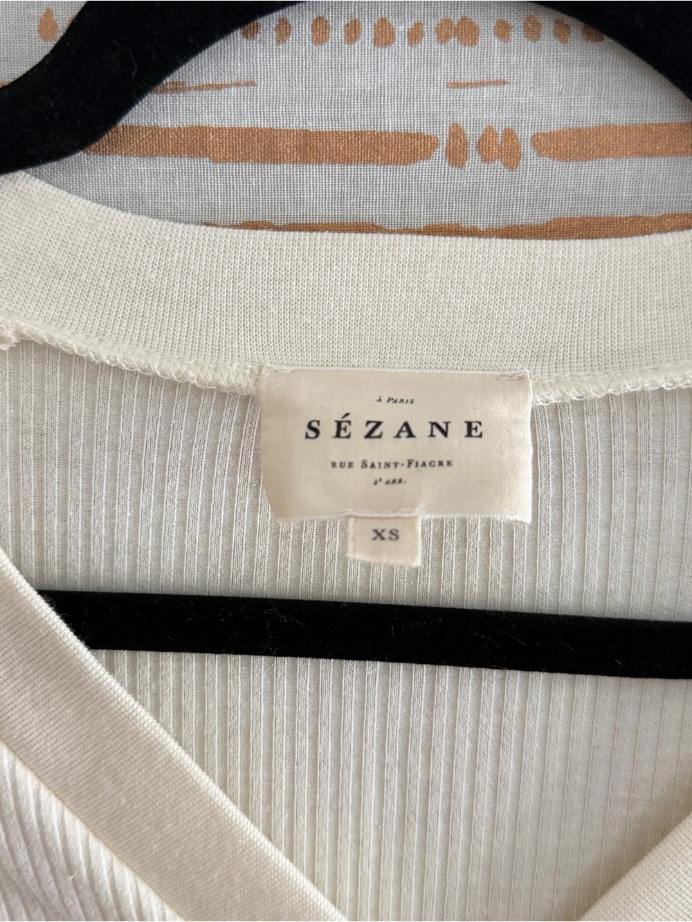 Sezane Cream Ribbed Button-Front Long-Sleeve Bodysuit - Picture 2 of 4